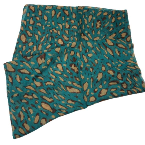 Teal Animal Print Colored Scarf NEW - Picture 1 of 6